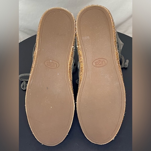 UGG Reid Suede Moccasin Lace-Up Booties Grey / Green Zip Closure Winter - Picture 13 of 14